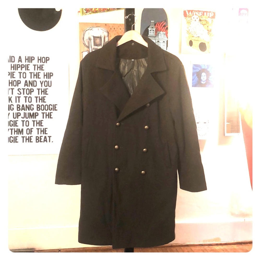Turn down collar double breasted pea coat